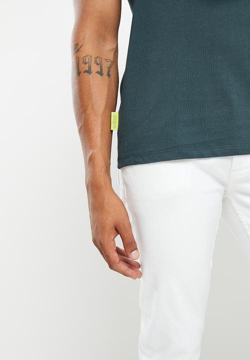 urban° - Urban gel and reflective print chest tee - navy