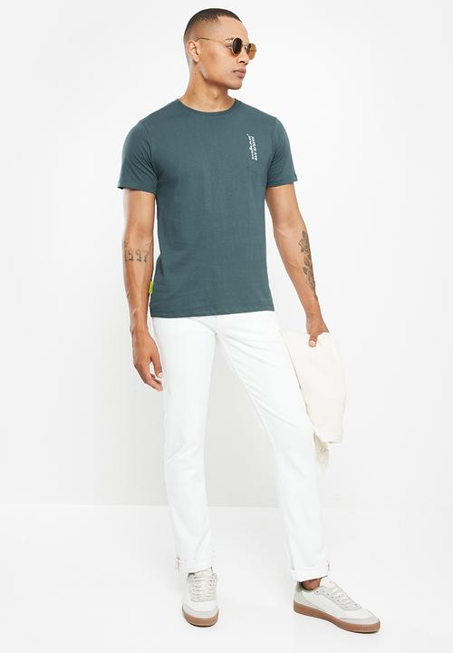 urban° - Urban gel and reflective print chest tee - navy
