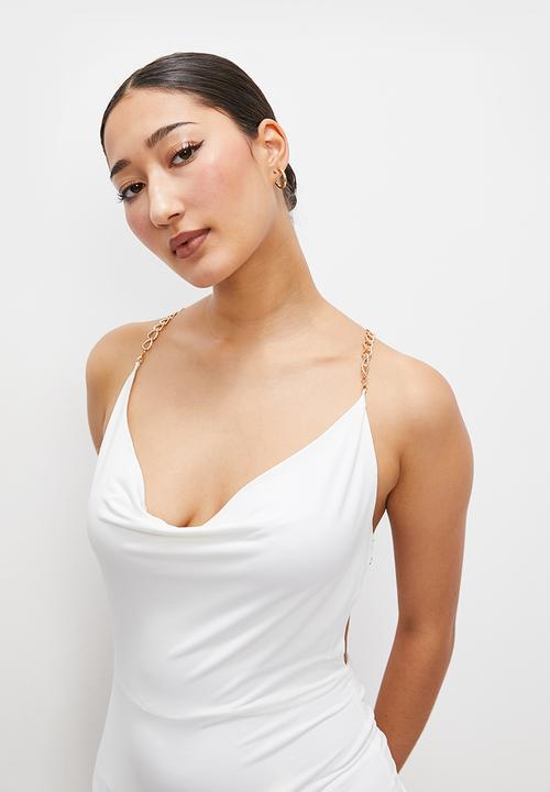 VELVET - Rouging bodycon with chain detail - ivory