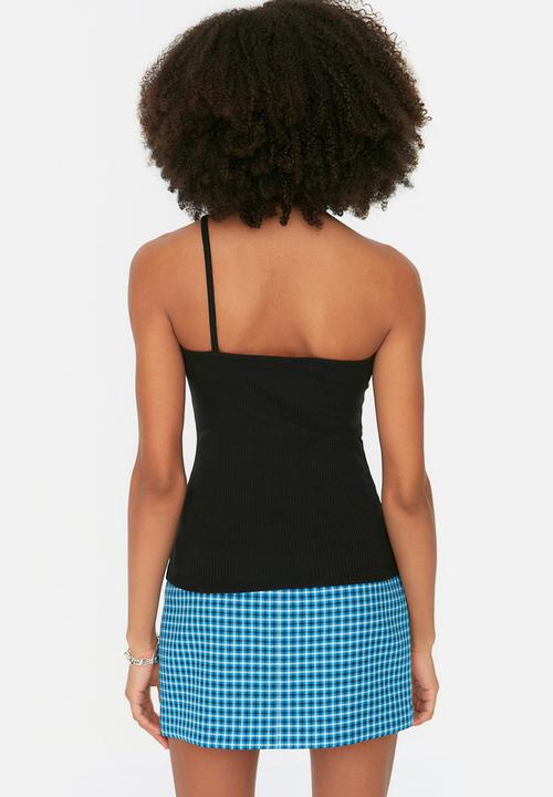 Trendyol - Asymmetrical strap top - black