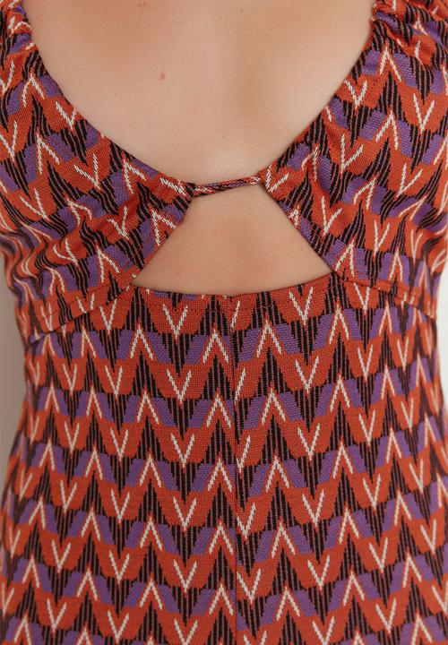 Trendyol - Jacquard cross strap jumpsuit - multi