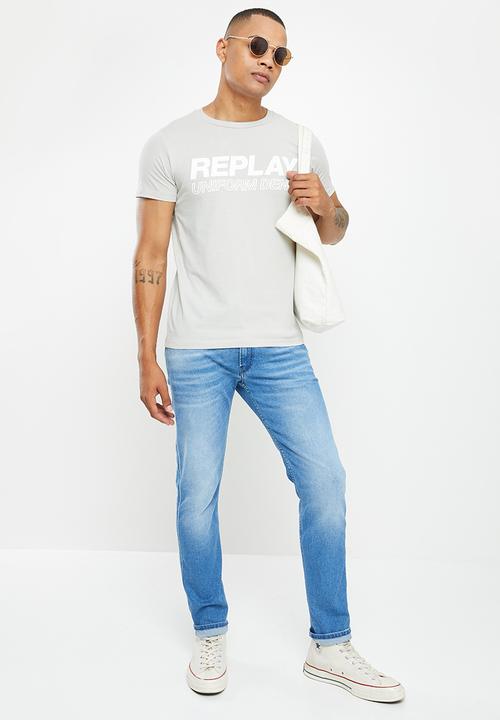 Replay - Replay basic jersey T-shirt - grey
