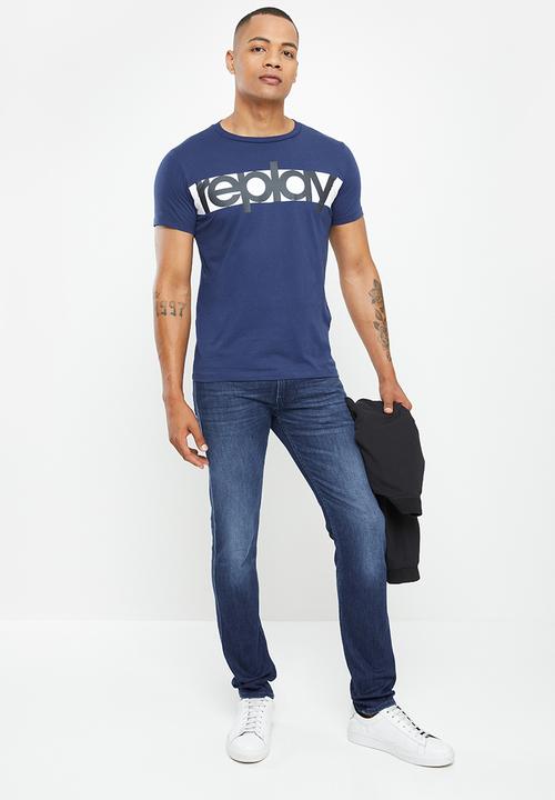 Replay - Replay slim fit anbass jeans - dark blue