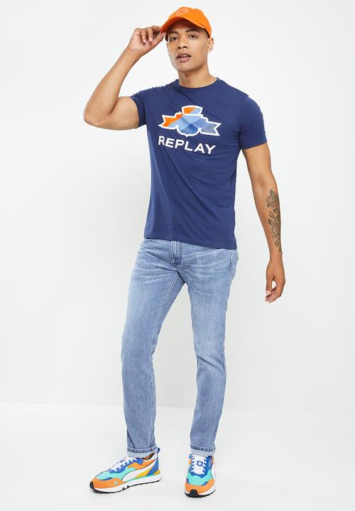Replay - Replay slim fit anbass 573 bio jeans - light blue