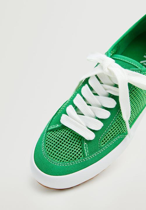 MANGO - Cruz leather mix sneaker - green