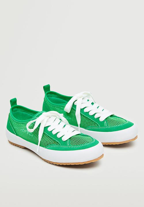 MANGO - Cruz leather mix sneaker - green