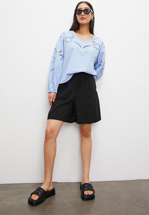 Superbalist - Anglaise v-neck tunic - blue