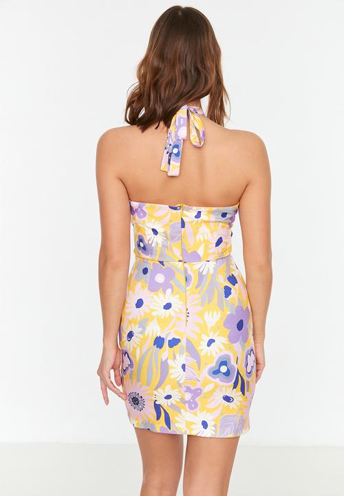 Trendyol - Floral print halter neck dress - multi