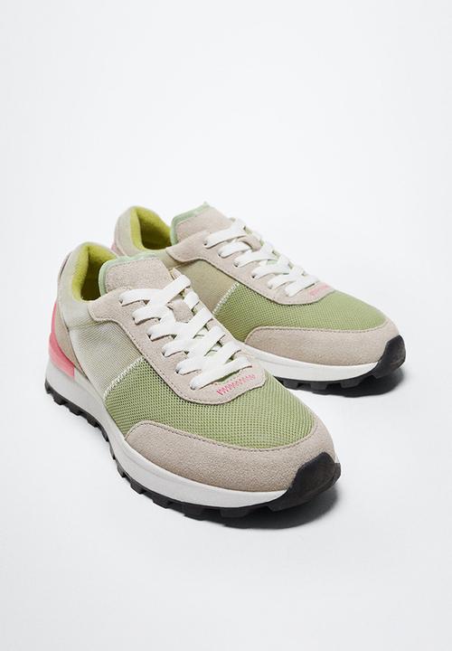 MANGO - Boston leather mix sneaker - light pastel grey