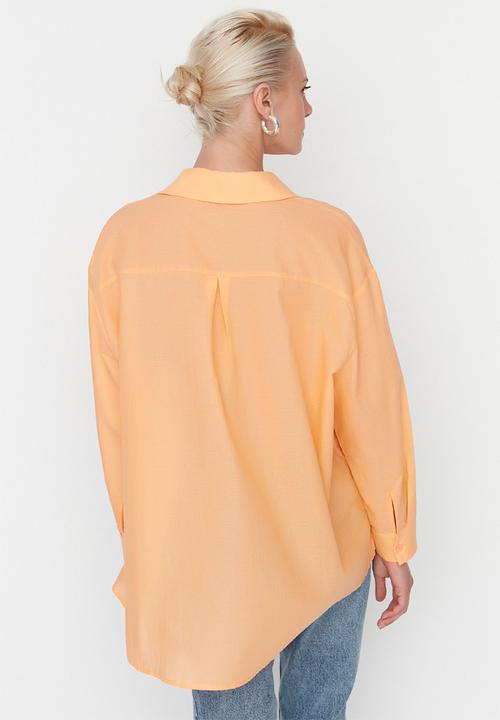 Trendyol - Oversized cotton shirt - orange