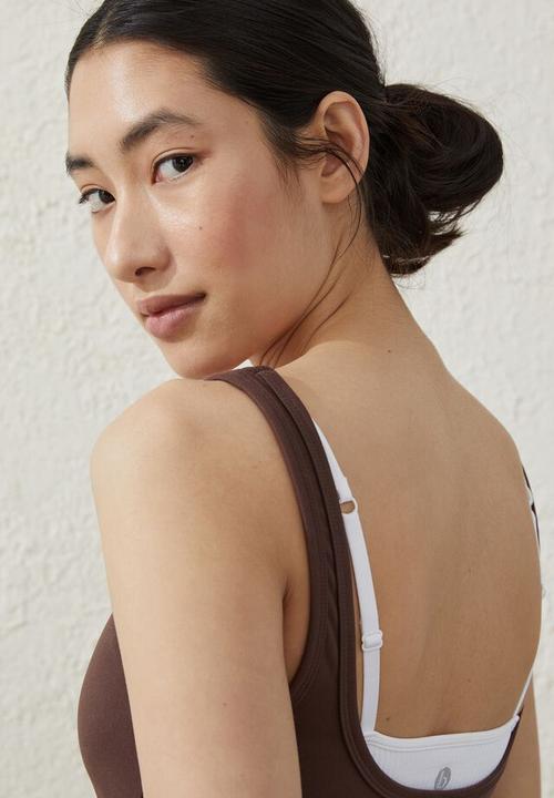 Cotton On - Ultra soft low back tank - cedar brown