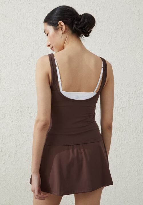 Cotton On - Ultra soft low back tank - cedar brown