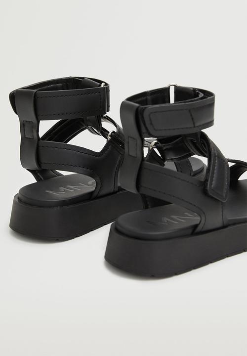 MANGO - Romi ankle-cuff sporty sandal - black