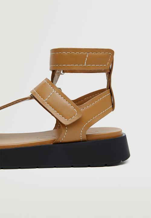MANGO - Romi ankle-cuff sporty sandal - medium brown
