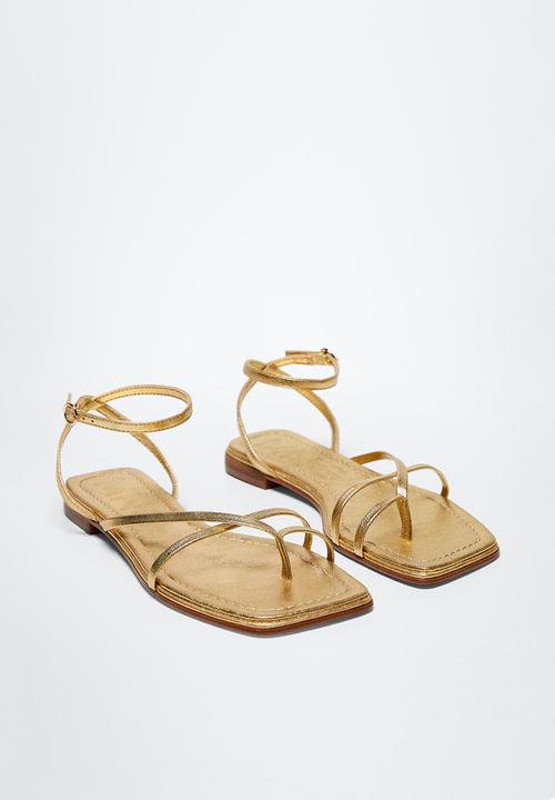 MANGO - Tapy ankle-cuff sandal - gold