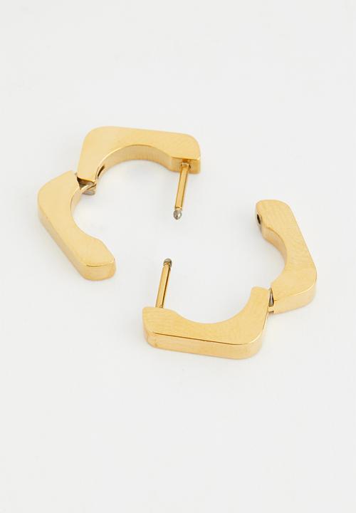 Superbalist - Olivia square hoop earrings - gold