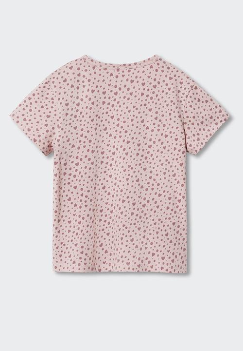 MANGO - Hearts short sleeve tee - purple