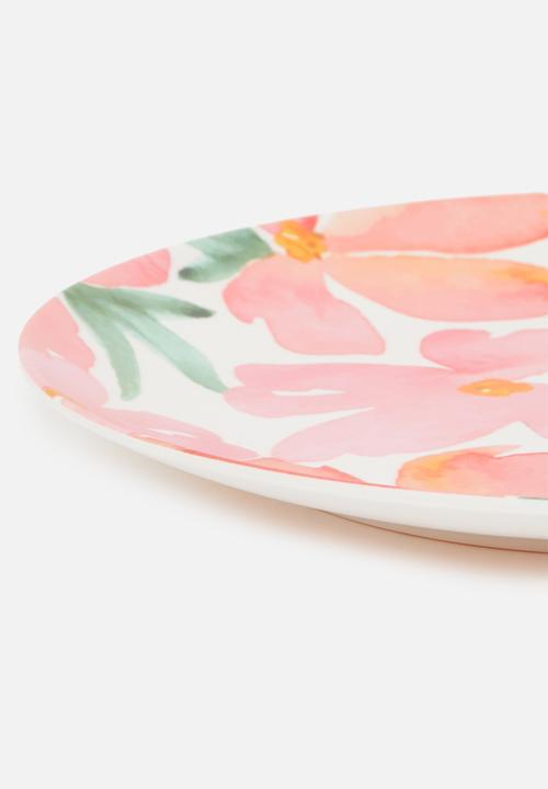 Excellent Houseware - Rose melamine dinner plate set of 3-pink