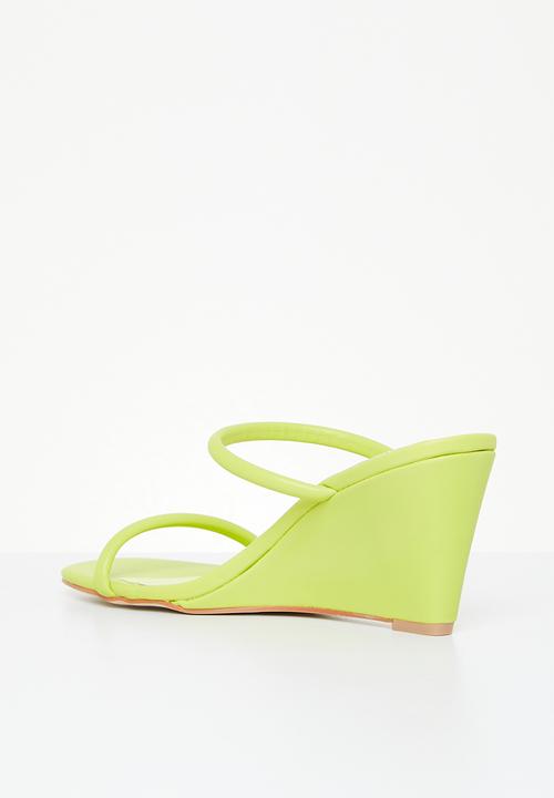 Madison® - Alora mule wedge heel - lime yellow