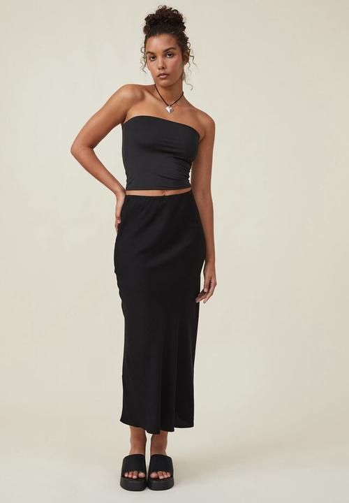 Cotton On - Bloom maxi slip skirt - black