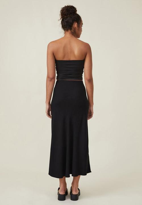 Cotton On - Bloom maxi slip skirt - black