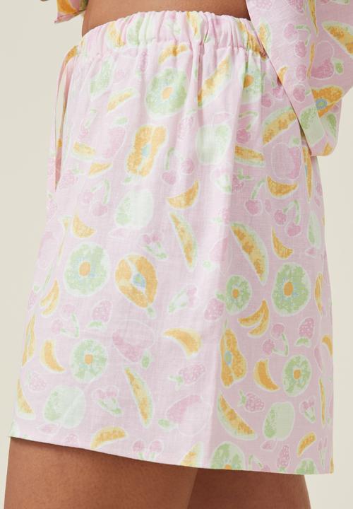 Cotton On - Body linen blend sleep set - textured fruit salad