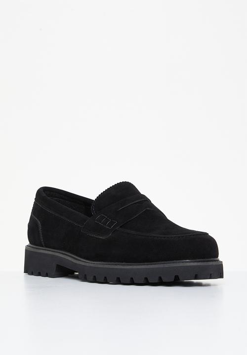 PC - Penny suede slip-on - black