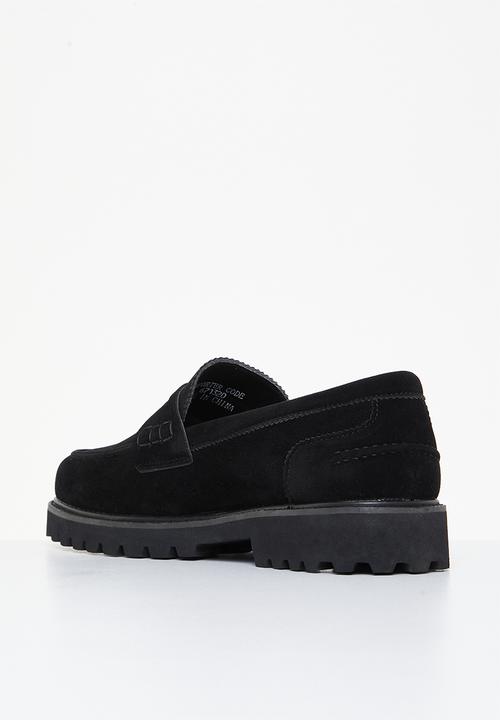 PC - Penny suede slip-on - black