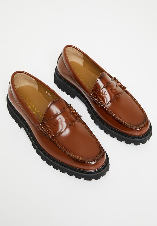 PC - Penny leather slip-on - tan