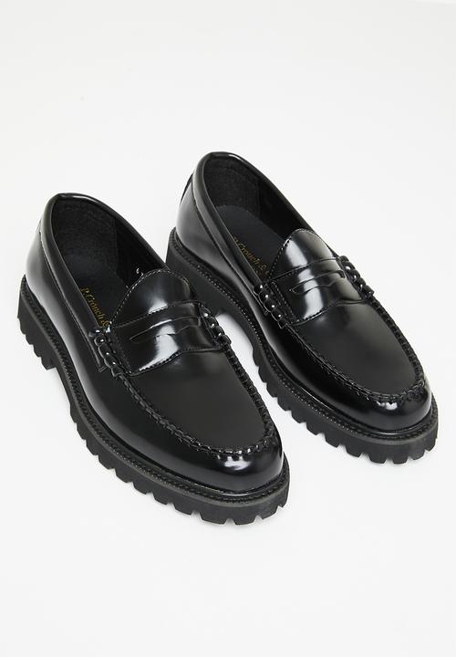 PC - Penny leather slip-on - black