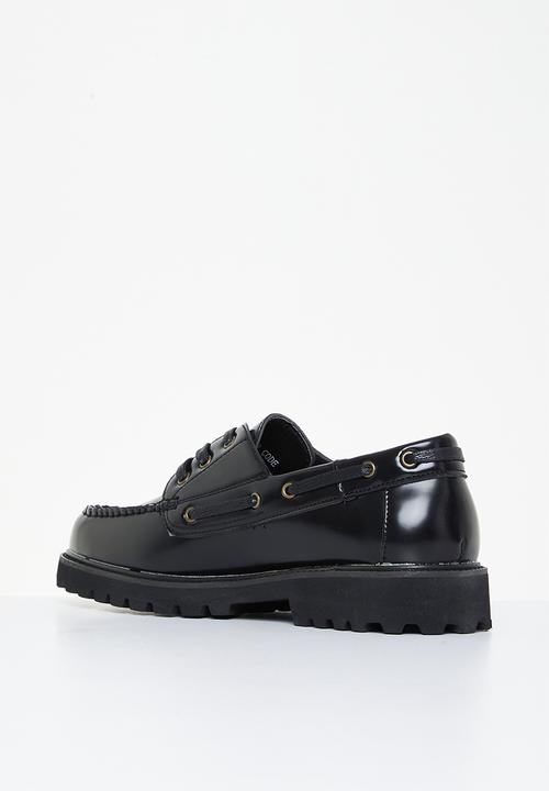 PC - Eyelet lace up leather - black