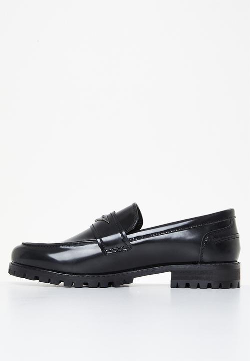 PC - Tractor penny leather - black