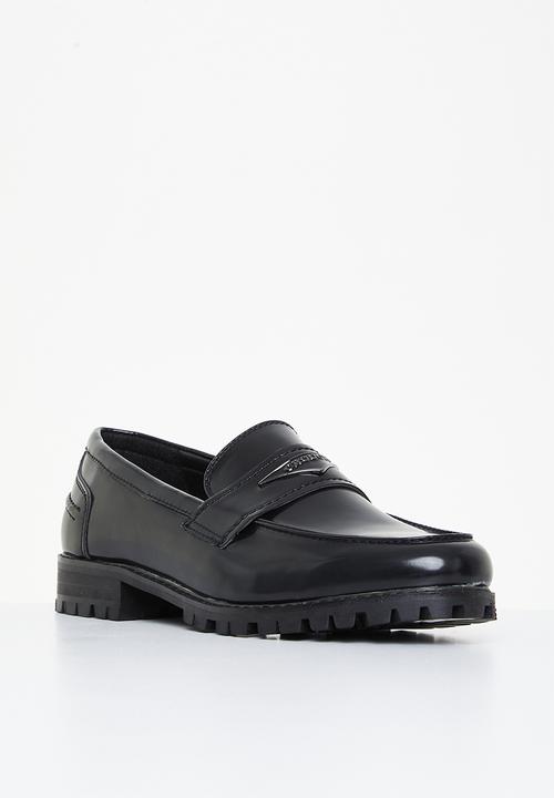 PC - Tractor penny leather - black