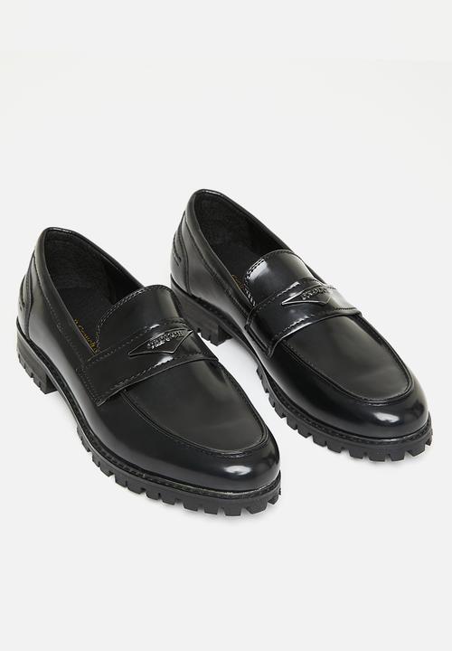 PC - Tractor penny leather - black