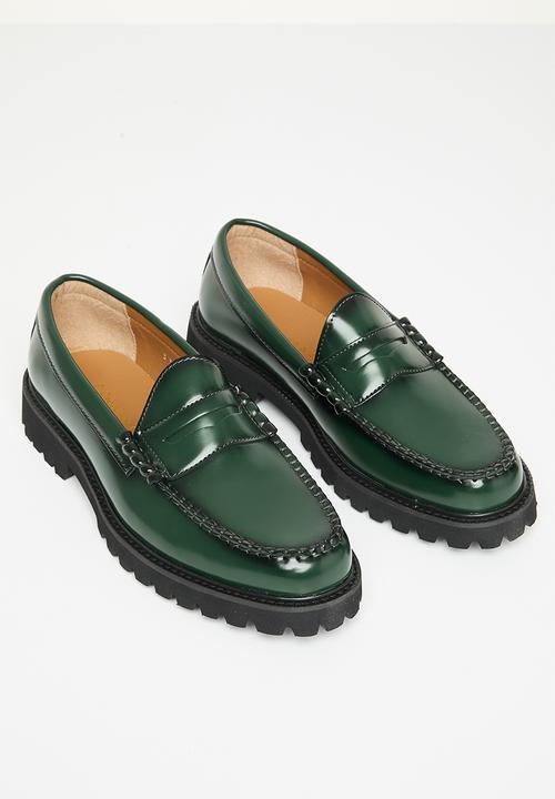 PC - Penny leather slip-on - green