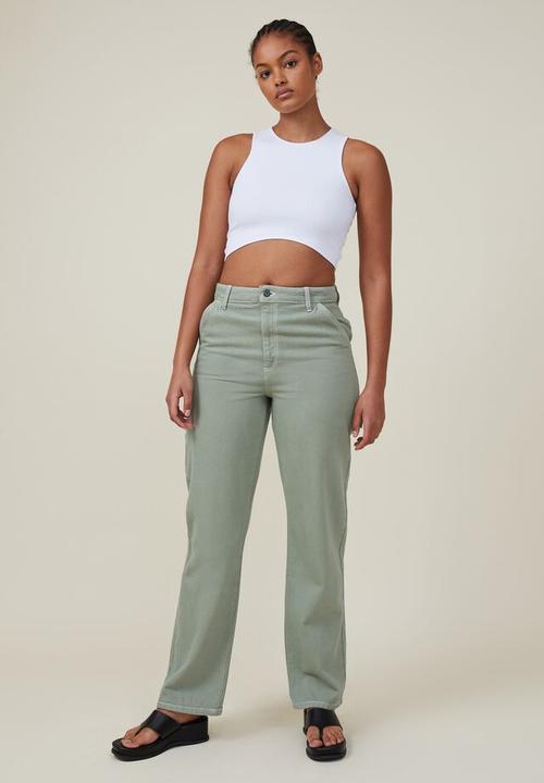 Cotton On - Curved crop tank - white