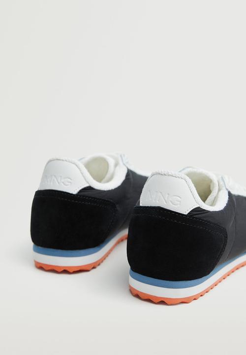 MANGO - Pace leather mix sneaker - black