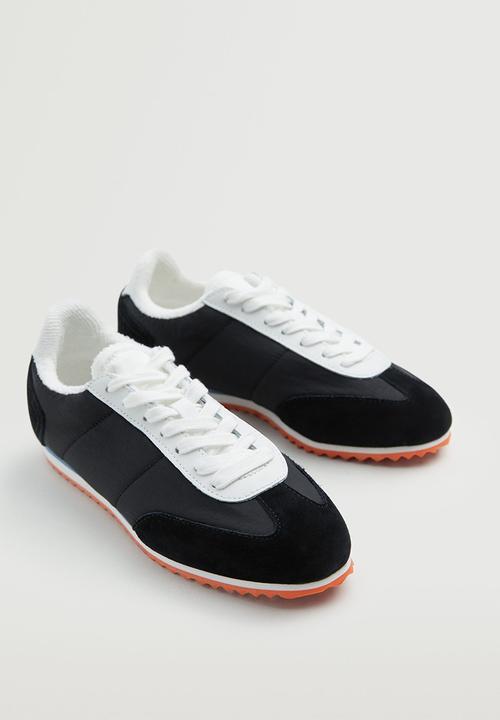 MANGO - Pace leather mix sneaker - black