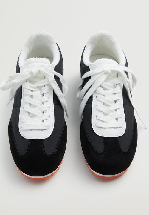 MANGO - Pace leather mix sneaker - black