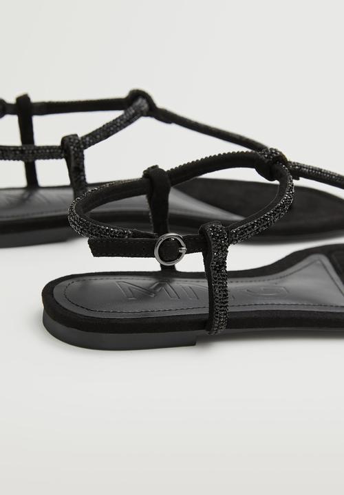 MANGO - Tubi sandal - black