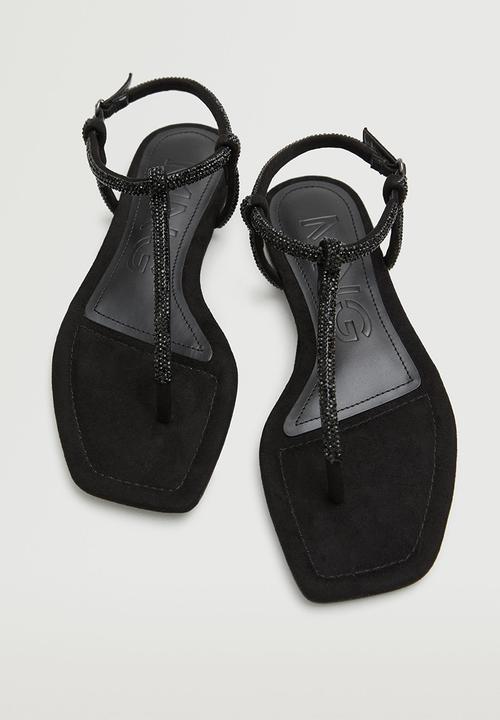 MANGO - Tubi sandal - black