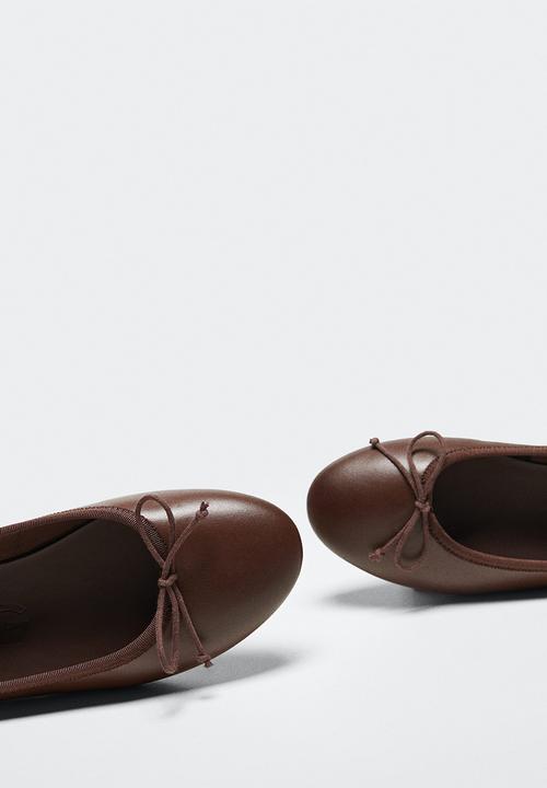 MANGO - Paso leather ballerina - dark brown