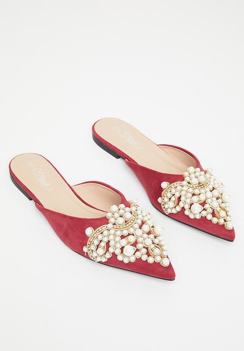 Miss Black - Clam1 mule - burgundy
