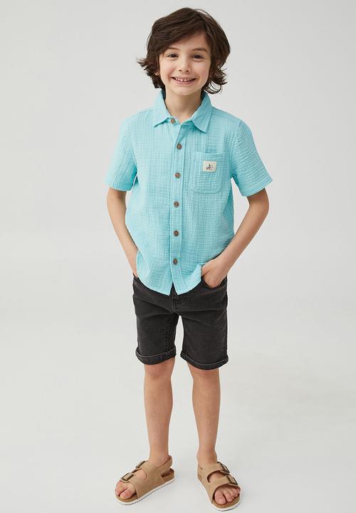 Cotton On - Resort short sleeve shirt - heaven blue/cheesecloth