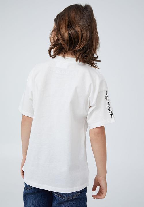 Cotton On - License drop shoulder short sleeve tee - lcn bra vanilla/rolling stones