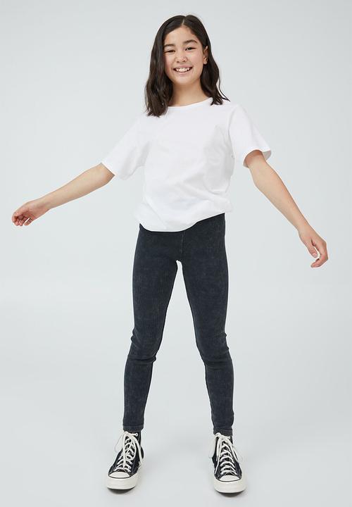 Cotton On - Jess tights - black washed rib