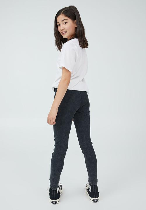 Cotton On - Jess tights - black washed rib