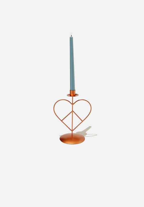 Typo - Metal shaped candle holder - rose gold heart