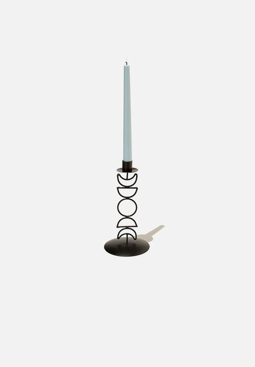 Typo - Metal shaped candle holder - black moon phases