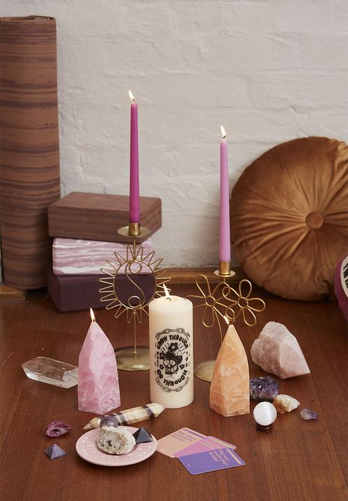 Typo - Shaped crystal candle - plastic pink crystal